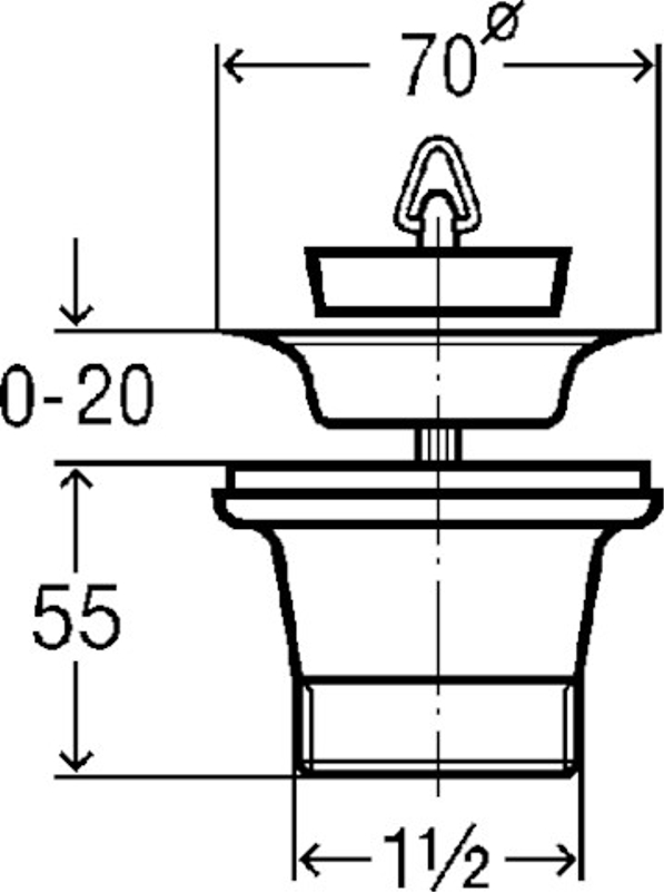 Odtokový ventil Viega 7622 6/4˝ x 70