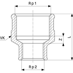 Redukční objímka Viega bronz 3240 1/2˝ x 1/4