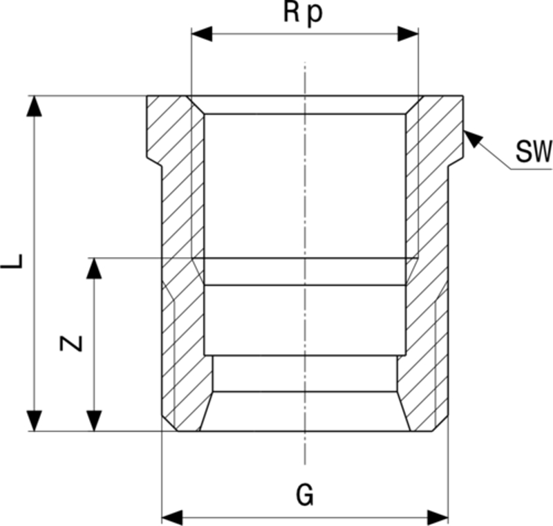 Přechodová vsuvka Viega bronz 3243 3/4˝ x 1/2˝