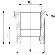 Přechodová vsuvka Viega bronz 3243 3/4˝ x 1/2˝