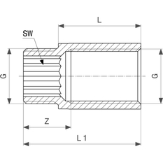 Prodloužení kohoutu Viega bronz 3526 1/2˝ x 50