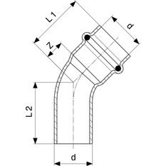Oblouk&nbsp;45° Viega Profipress s SC-Contur 2426.1 54