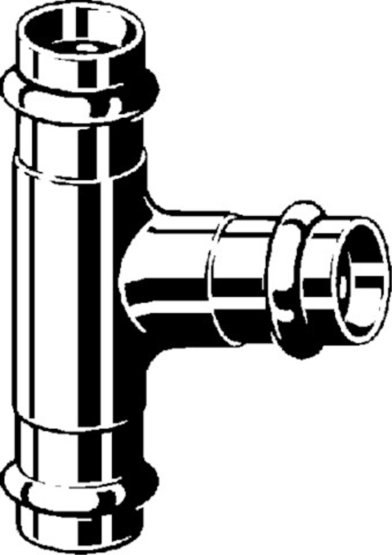 T-kus Viega Sanpress s SC-Contur 2218 22 x 18 x 18