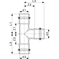T-kus Viega Sanpress s SC-Contur 2218 22 x 18 x 18