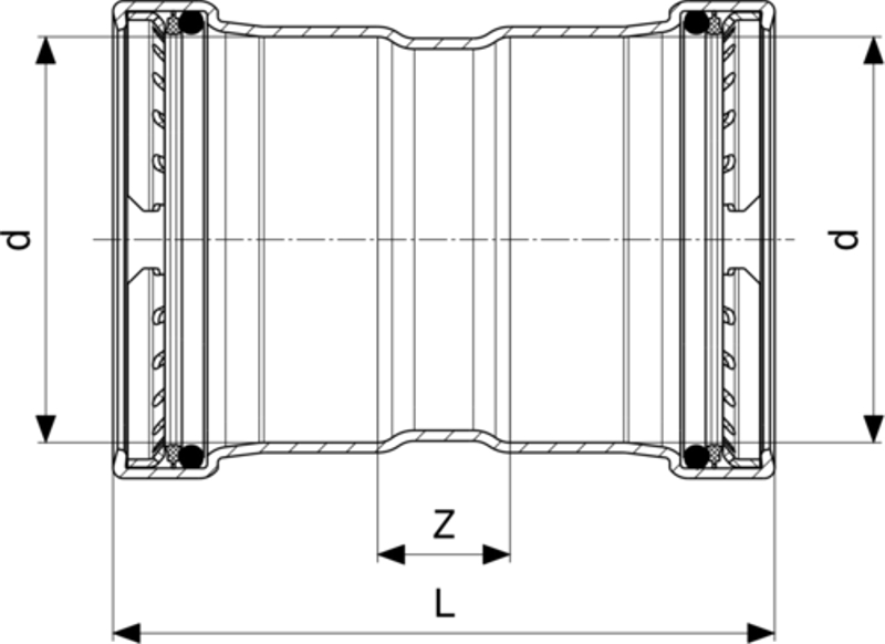 Objímka Viega Sanpress Inox s SC-Contur 2315xL 88,9