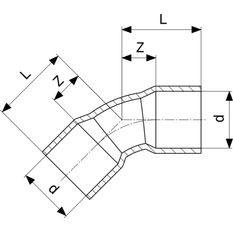 Oblouk&nbsp;45° Viega pájené fitinky 95041 22