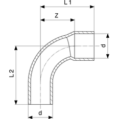 Koleno 90° Viega pájené fitinky 95092 12