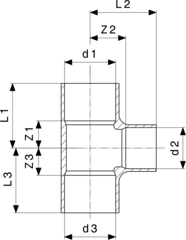 T-kus Viega pájené fitinky 95130 35 x 35 x 22