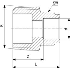 Přechodový kus Viega pájené fitinky 94243G 15 x 3/8˝