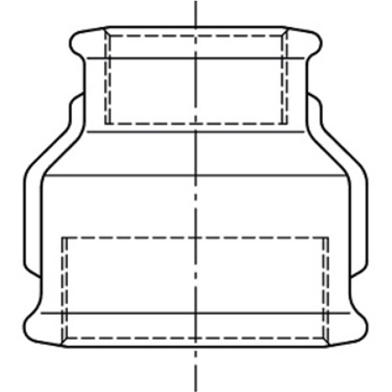 Nátrubek redukovaný černý Atusa Nr.240 FF 5/4˝ x 3/4˝ vnitřní/vnitřní závit