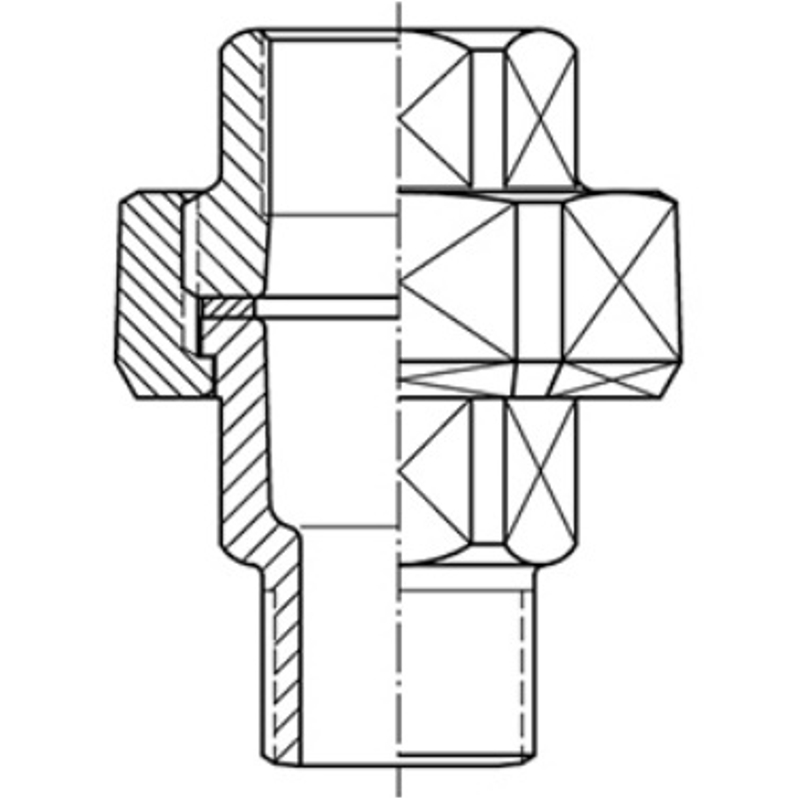 Šroubení přímé ploché černé Atusa Nr.331 FM 6/4˝ vnitřní/vnější závit