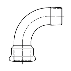 Oblouk dlouhý 90° pozinkovaný Atusa Nr.1 FM 6/4˝ vnitřní/vnější závit