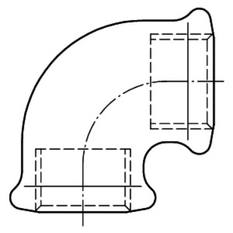 Koleno 90° redukované pozinkované Atusa Nr.90 FF 3/4˝ x 1/2˝ vnitřní/vnitřní závit