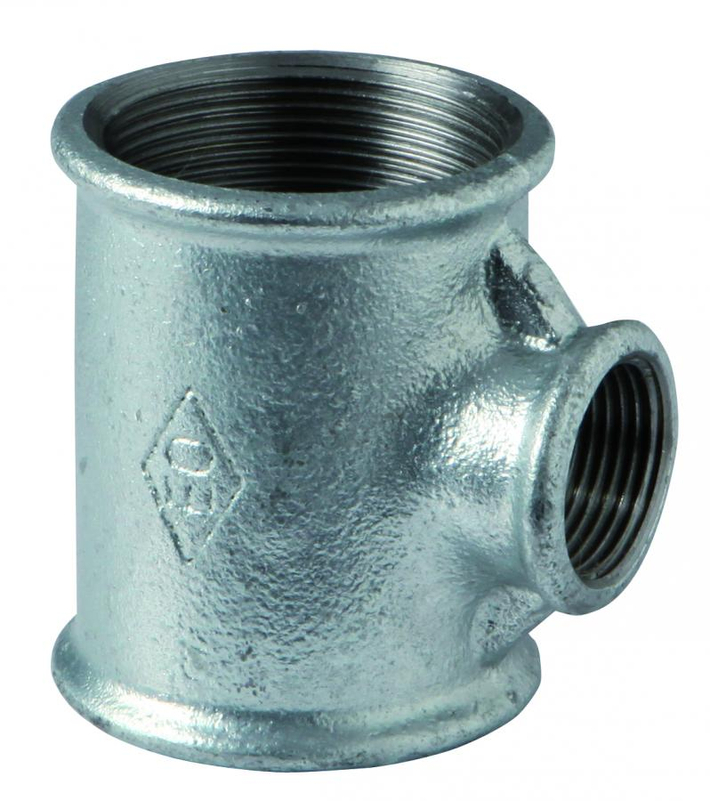 T-kus redukovaný pozinkovaný Atusa Nr.130 FFF 1˝ x 3/4˝ x 1˝ vnitřní závit