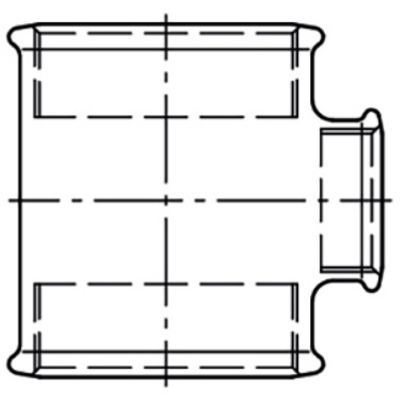 T-kus redukovaný pozinkovaný Atusa Nr.130 FFF 6/4˝ x 1˝ x 6/4˝ vnitřní závit