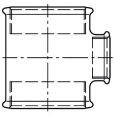 T-kus redukovaný pozinkovaný Atusa Nr.130 FFF 2_1/2˝ x 1˝ x 2_1/2˝ vnitřní závit