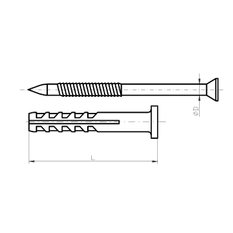 Natloukací hmoždinka N8x100 zapuštěná