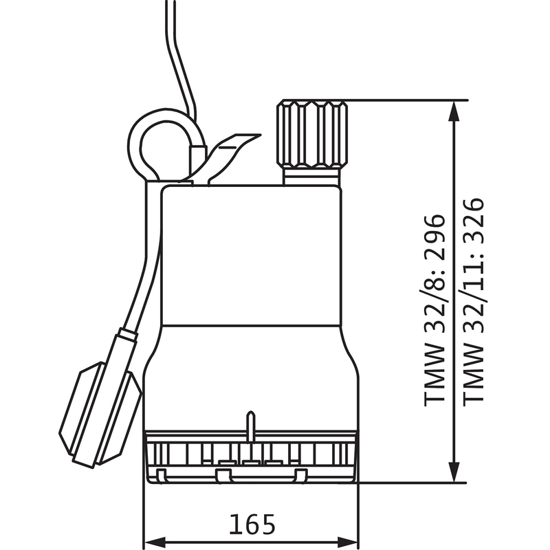 Ponorné motorové čerpadlo na splaškovou vodu Wilo Drain TMW 32/8-10M, Rp 5/4˝, 1x230V, 0.37kW