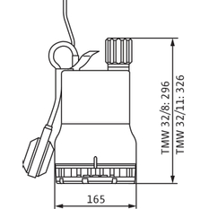 Ponorné motorové čerpadlo na splaškovou vodu Wilo Drain TMW 32/8-10M, Rp 5/4˝, 1x230V, 0.37kW