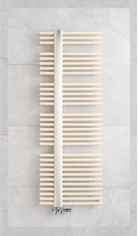 Těleso koupelnové PMH Kronos 600 x 800 mm, 520 W, středové připojení, Bílá lesklá RAL 9003