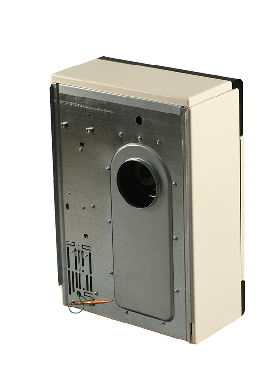 Plynové topidlo Karma Beta 2 Mechanik, o výkonu 2 kW, s odtahem spalin přes zeď a velmi jednoduchou obsluhou, slonová kost