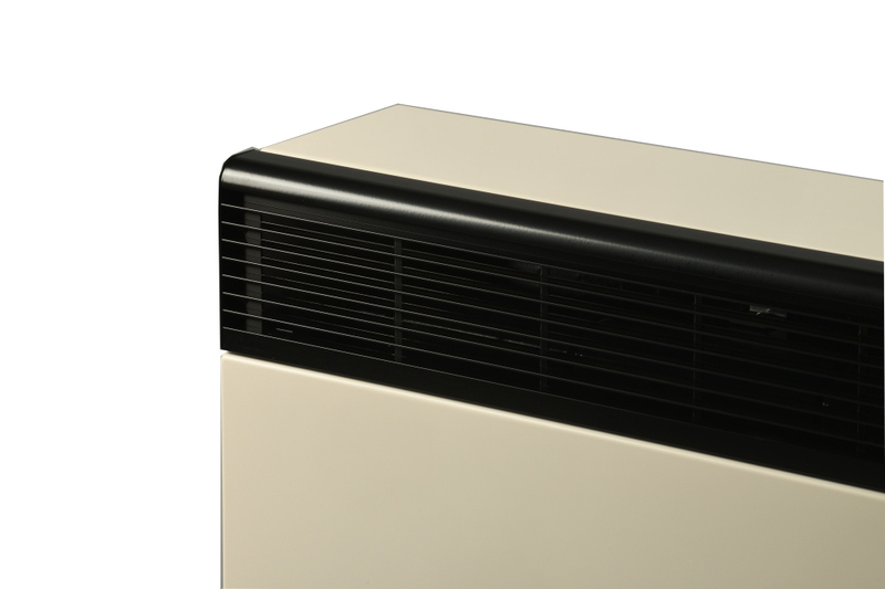 Plynové topidlo Karma Beta 5 Mechanik, o výkonu 4,7 kW, s odtahem spalin přes zeď a velmi jednoduchou obsluhou, slonová kost