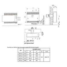 Plynové topidlo Karma Beta 5 Mechanik, o výkonu 4,7 kW, s odtahem spalin přes zeď a velmi jednoduchou obsluhou, slonová kost
