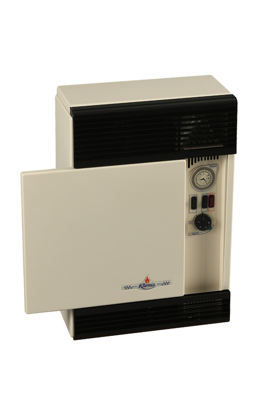 Plynové topidlo Karma Beta 2E 01 Electronic, o výkonu 2 kW, s odtahem spalin přes zeď a velmi jednoduchou obsluhou, s elektronickým řídícím systémem, vestavěné spínací hodiny, slonová kost