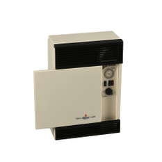 Plynové topidlo Karma Beta 5E 02 Electronic, o výkonu 4,7 kW, s odtahem spalin přes zeď a velmi jednoduchou obsluhou, s elektronickým řídícím systémem, bez spínacích hodin, slonová kost