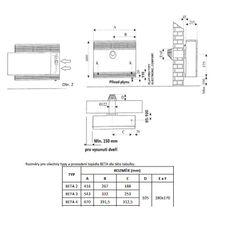 Plynové topidlo Karma Beta 2C 01 Comfort, o výkonu 2 kW, s odtahem spalin přes zeď, vestavěné nastavitelné spínací hodiny, antracit(sklo černé)