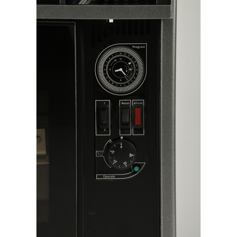 Plynové topidlo Karma Beta 4C 02 Comfort, o výkonu 3,9 kW, s odtahem spalin přes zeď, bez vlastních spínacích hodin, antracit(sklo černé)