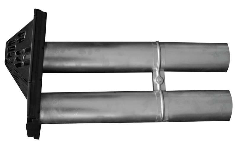 Výdech Karma k topidlům Gamat 471, VYD71-60, odtah přes zeď (trubky nad sebou) 60 cm