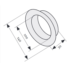 Růžice Protherm odkouření pr. 100 mm - NYLON - vnitřní (SR3D)