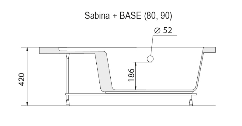 Panel vaničkový Ravak Sabina 80