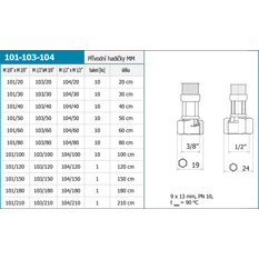 Nerezová hadička M3/8˝ x M3/8˝ -100cm