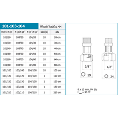 Nerezová hadička M3/8˝ x M3/8˝ -100cm