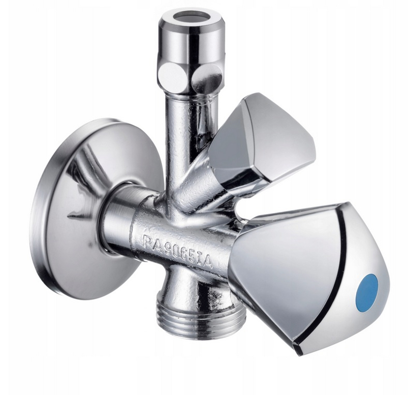 Kombinovaný rohový ventil Schell Sanland, 1/2˝ x 3/8˝ x 3/4˝, chrom