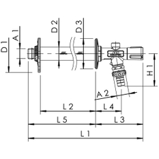 Nezámrzná venkovní armatura Kemper FROSTI, s rukojetí, kompletní set, DN 15