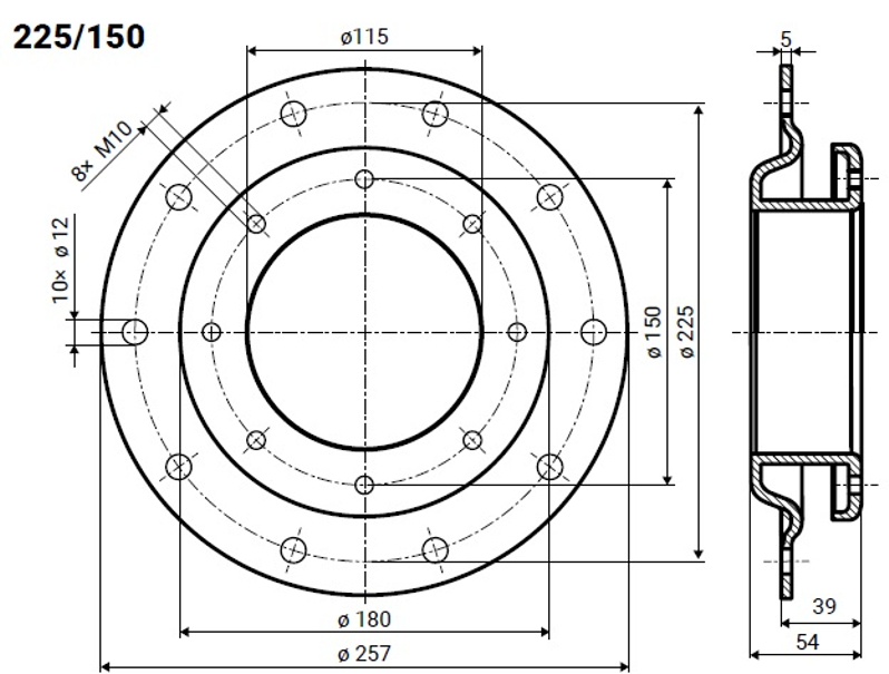 Příruba redukční Dražice 225/150