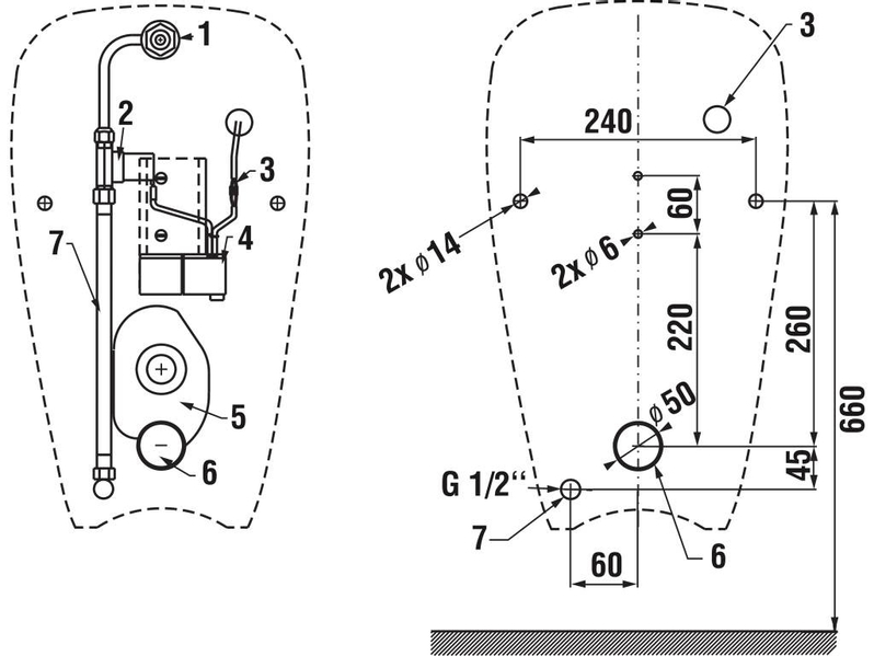 Odsávací urinal Jika Golem Antivandal 310 x 340 x 535 mm, bílá