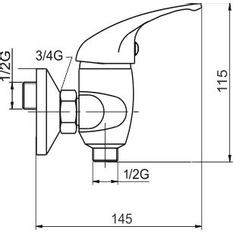 Novaservis Sprchová baterie bez příslušenství 150 mm Metalia 55 chrom 55060/1,0