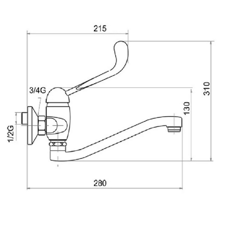 Novaservis Dřezová baterie 150 mm lékařská páka Metalia 55 chrom 55070L,0