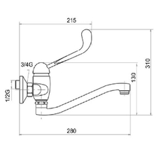 Novaservis Dřezová baterie 150 mm lékařská páka Metalia 55 chrom 55070L,0