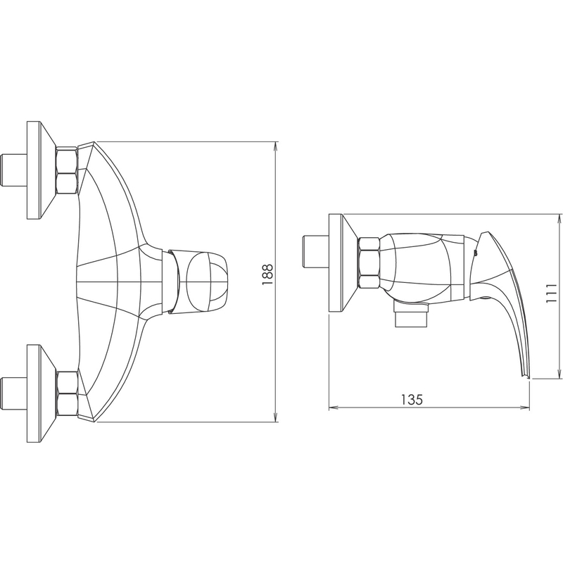 Novaservis Sprchová baterie bez příslušenství 150 mm Metalia 57 chrom 57060/1,0