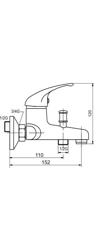 Vanová baterie 100 mm Metalia 55 chrom