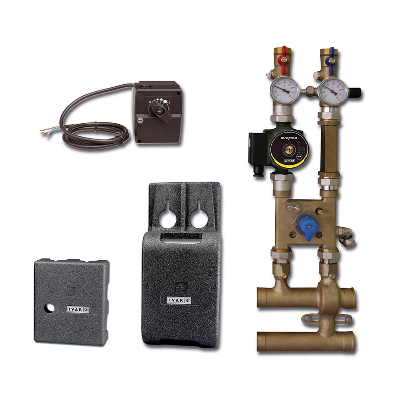 Kotlová sestava - MIX 3 - směšovaná s přepouštěcím ventilem - DN 32, DAB.EVOSTA 3 40/180, 230V IVAR.KS MIX 3