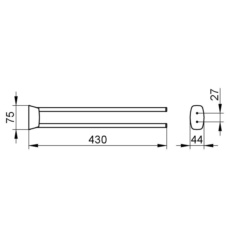 Držák na ručník Keuco City.2, 430 mm, pochromováno