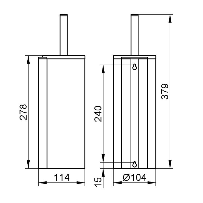 Klozetová souprava se štětkou Keuco Plan, pochromováno