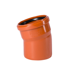 Koleno kanalizační PVC Osma KGB 15°, DN 110, oranžová