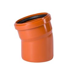 Koleno kanalizační PVC Osma KGB 15°, DN 125, oranžová